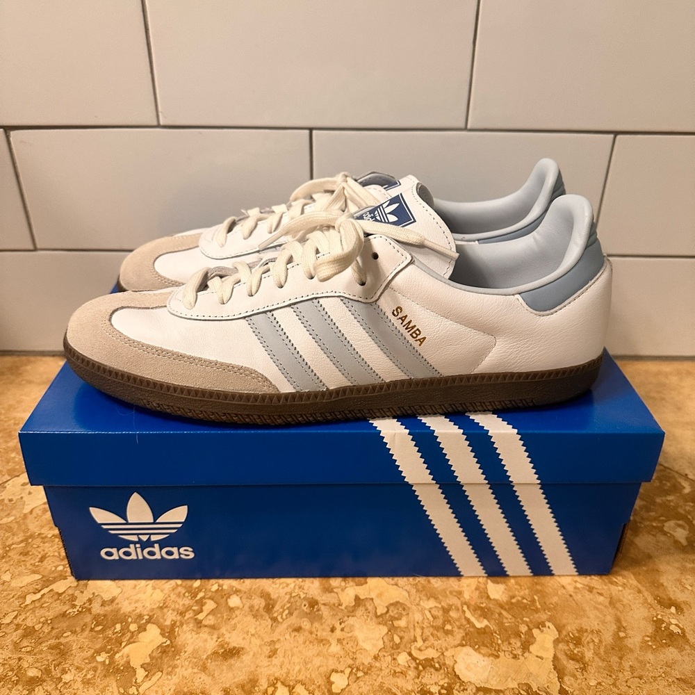 Adidas Samba OG Halo Blue and White 13D Excellent ID2055